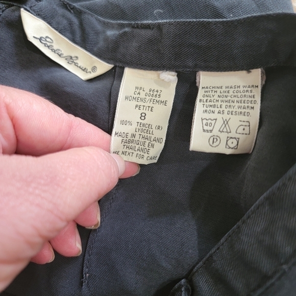 Eddie Bauer Long Charcoal Black Tencek Skirt Size 8 Petite - Picture 12 of 13